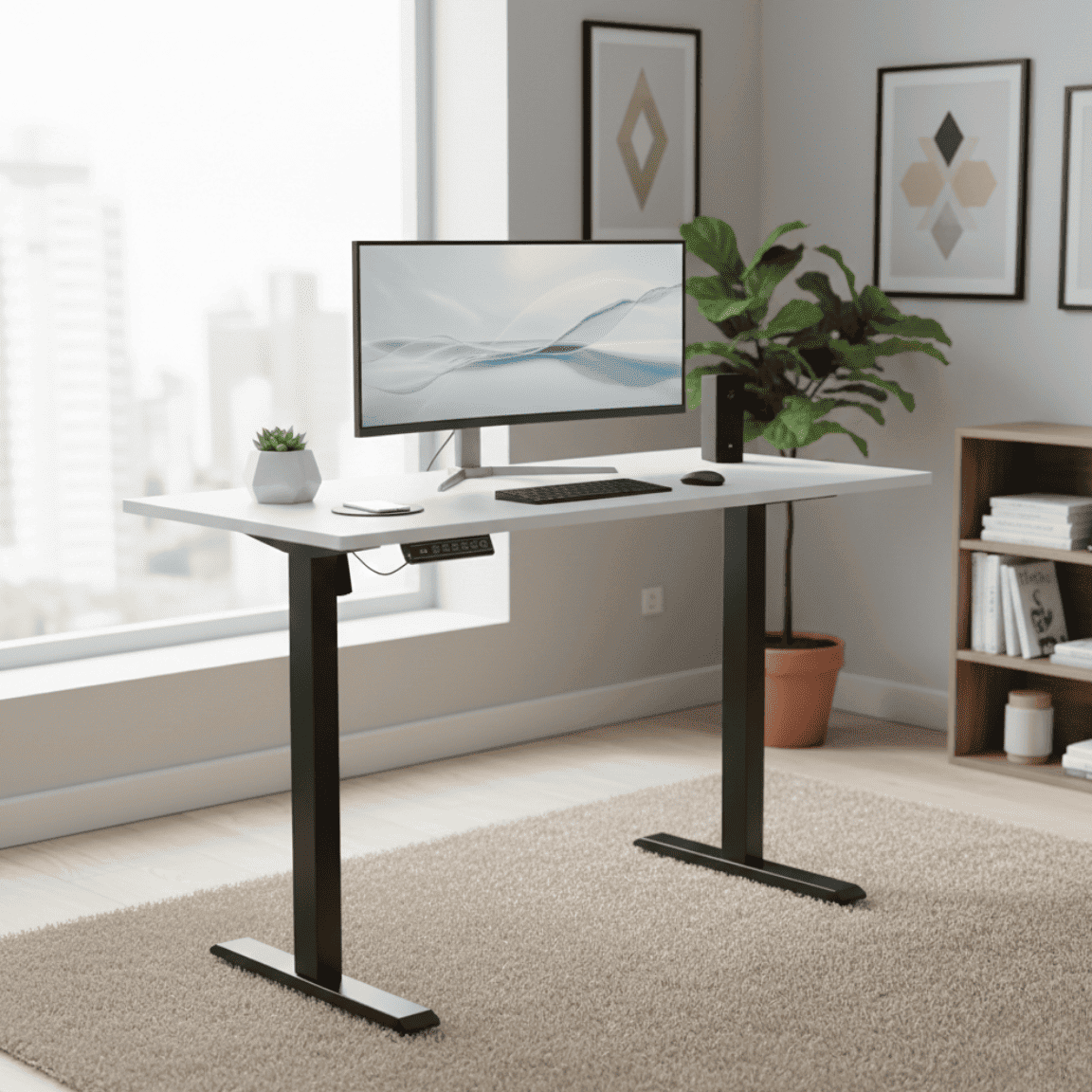 Cadre de bureau électrique assis-debout